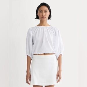 VICI Linen Peasant Blouse with Puff Sleeves - Women's Top